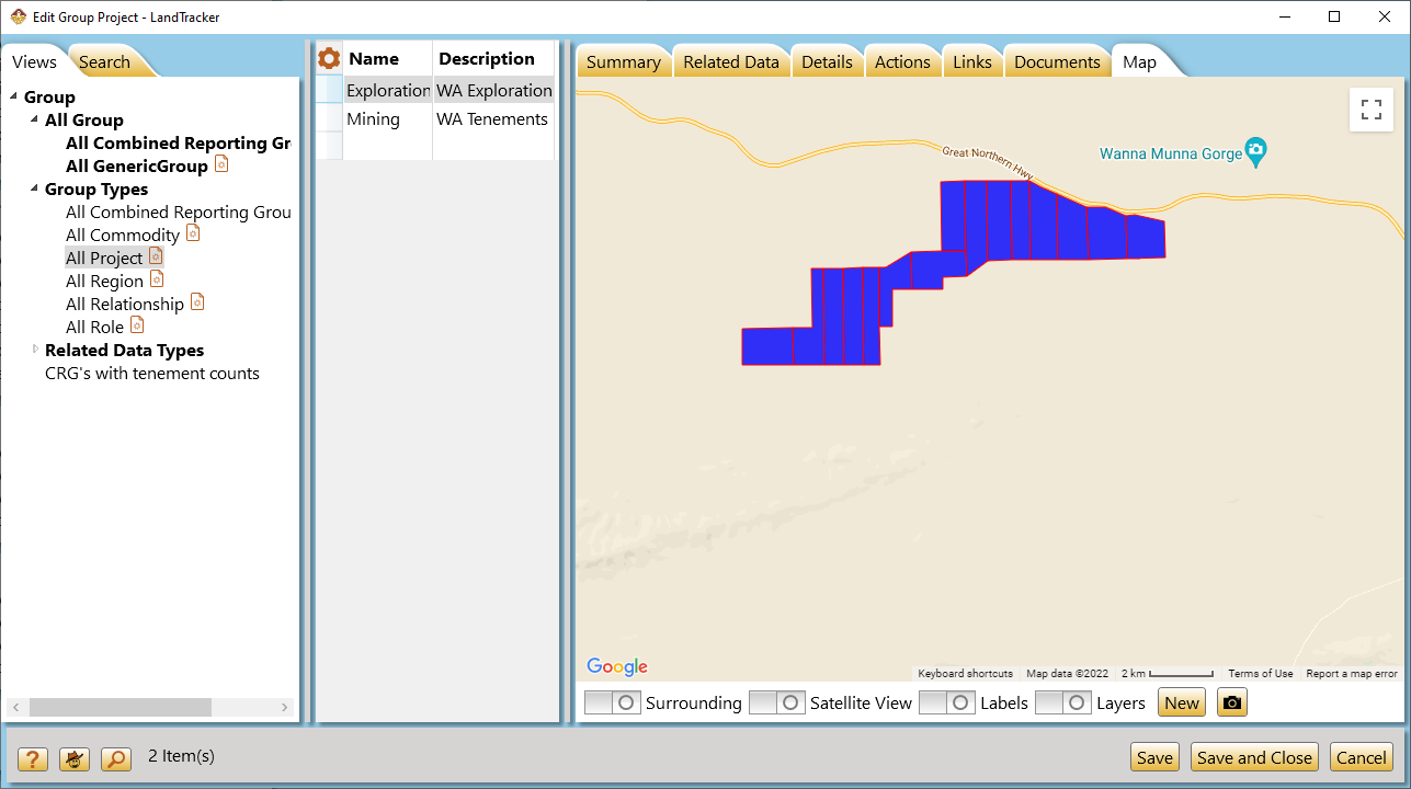 Combined Reporting Group map